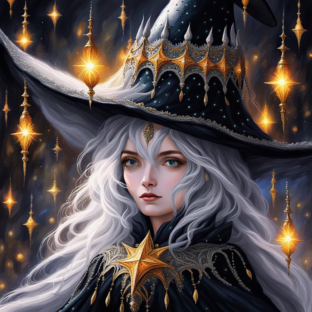 Dark Fantasy Witch Portrait in Gustave Doré Style