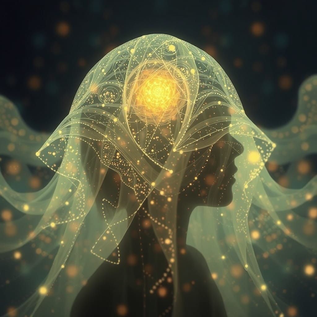 Ethereal Figure in Mixed Media Style