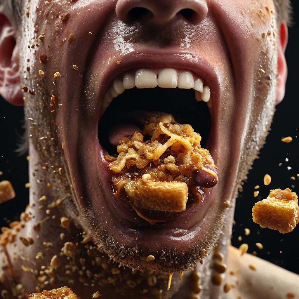 Disgusted Food Portrait in Hyper-Realistic Detail