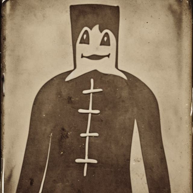 Sinister Giant Gingerbread Man in Vintage Style