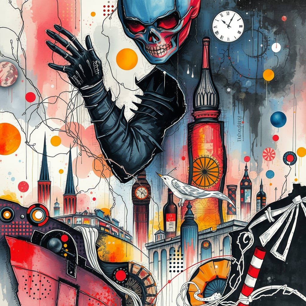 Surreal Figure Emerges from Darkness: Alcohol Ink Art