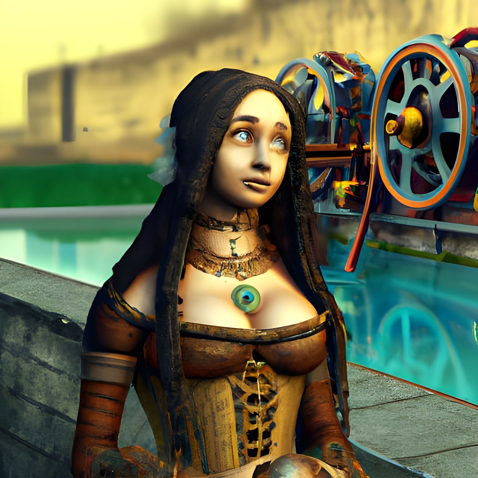 Mona Lisa by the Pool: Photorealistic Historical Art