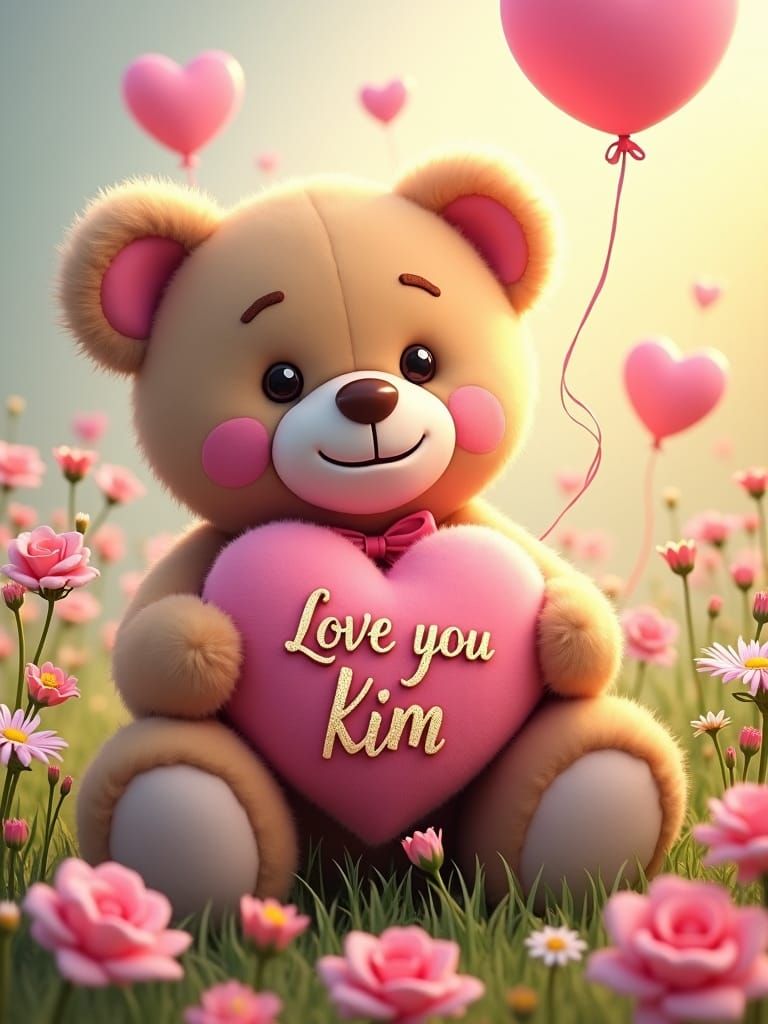 Teddy Bear with Heart in Dreamy 3D Render