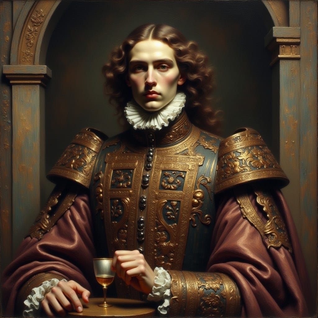 Golden Leaf Dust Portrait of a Man