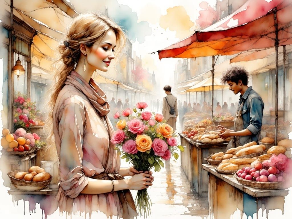 Romantic Morning in Rue Cler Market