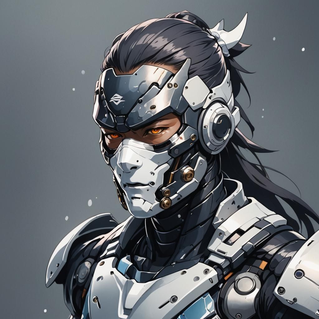 Cyborg Ninja with Pearl Facemask in Cel-Shaded Style