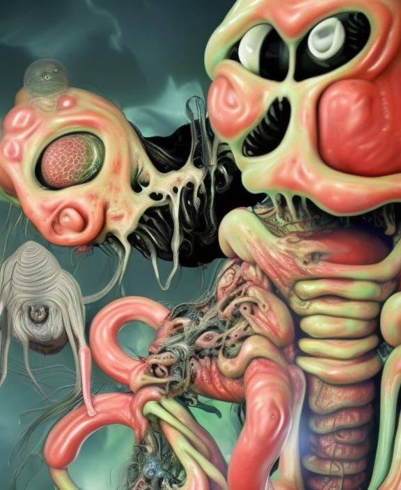 Horrific Mutant Creature in Cronenberg Style