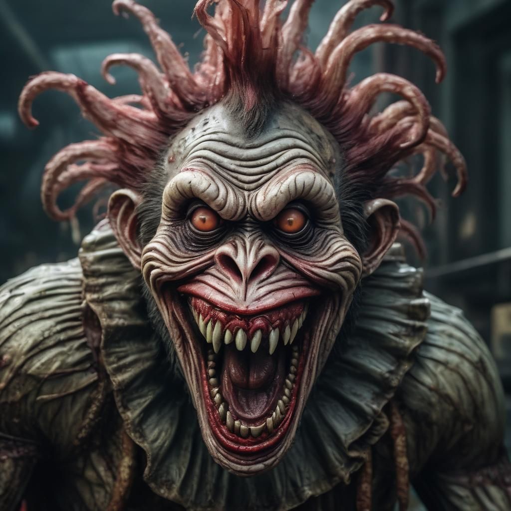 Hyperrealistic Zombie Monkey Clown Kraken