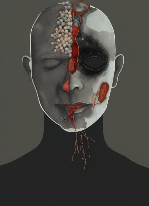 Anthropomorphic Lymph Nodes in Washy Watercolor Painting