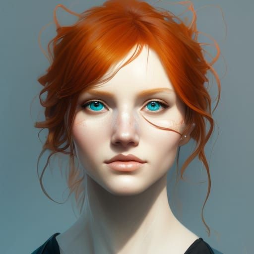 Alabaster Redhead Portrait in Hyperdetailed Style