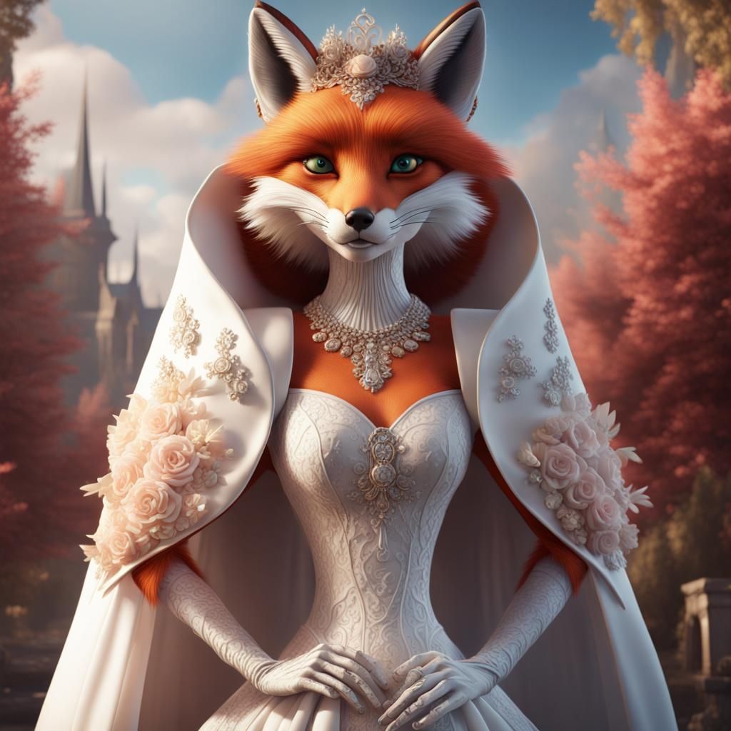 Fox Bride in Detailed Fantasy Artwork