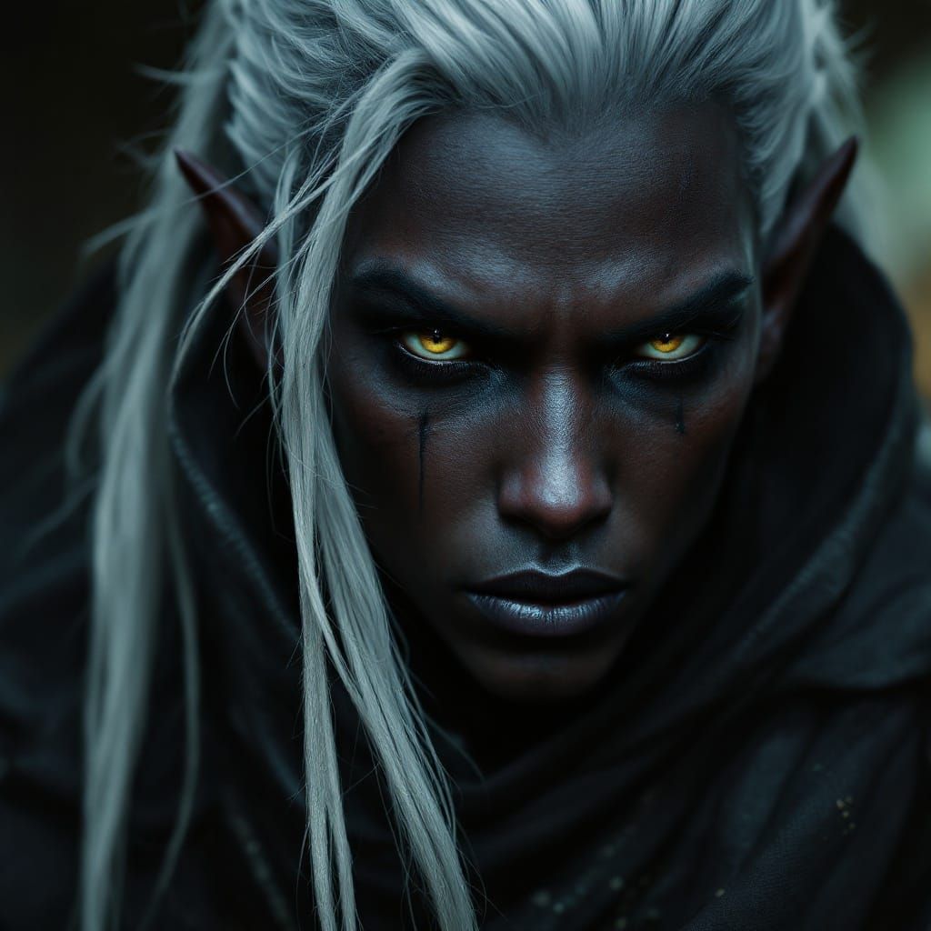 Steampunk Drow Elf Mage Portrait in 3D