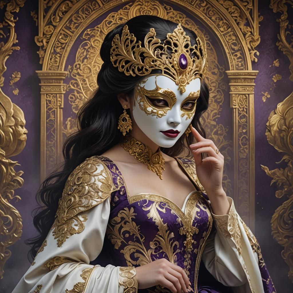 Woman in Mask: Matte Painting Movie Poster