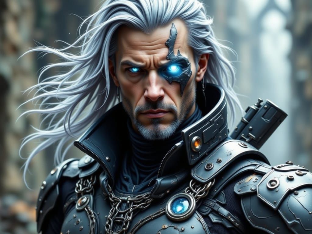 Cyborg Super Soldier Raiden in High-Definition Battle Suit