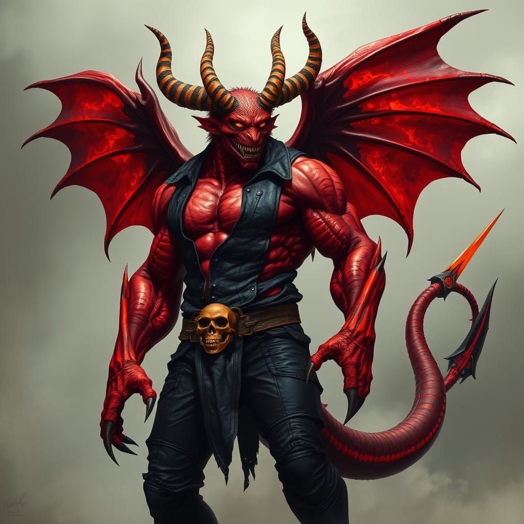 Malevolent Demon of Dark Power and Crimson Flames