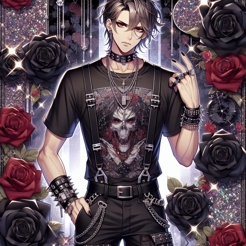 Anime Vampire in Edgy Gothic Attire
