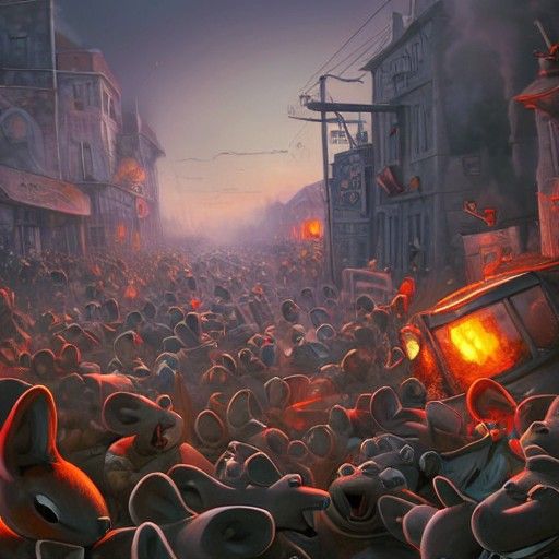 Cartoon Rats Riot in Photorealistic Detail