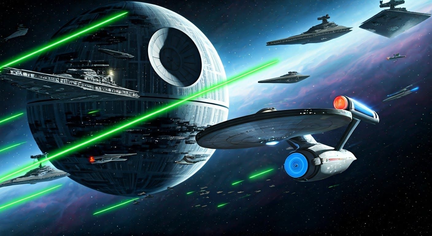 Galactic Space Battle Unfolds in Radiant Nebula