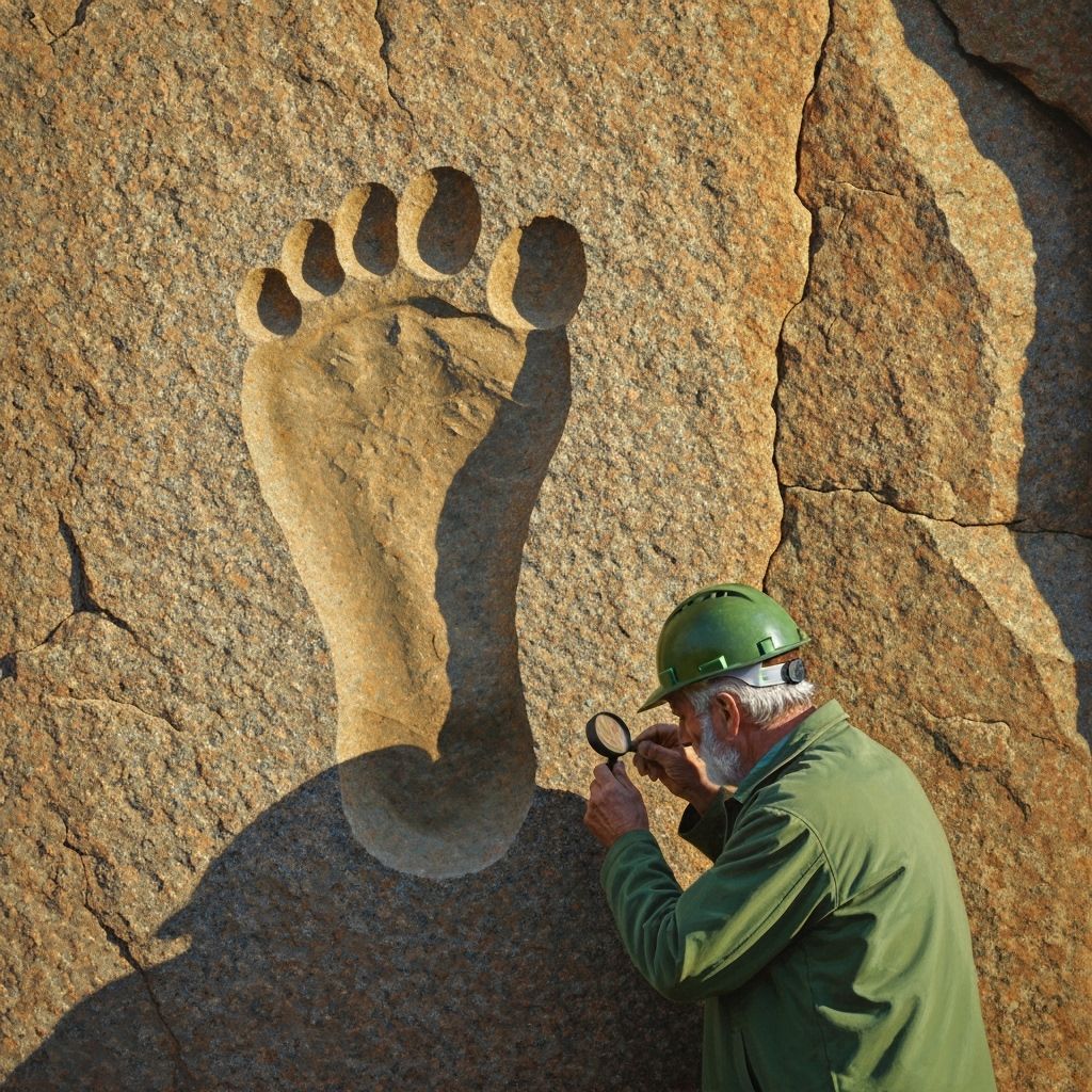 Giant Footprint in Granite: Geologist Examines Natural Wonde...
