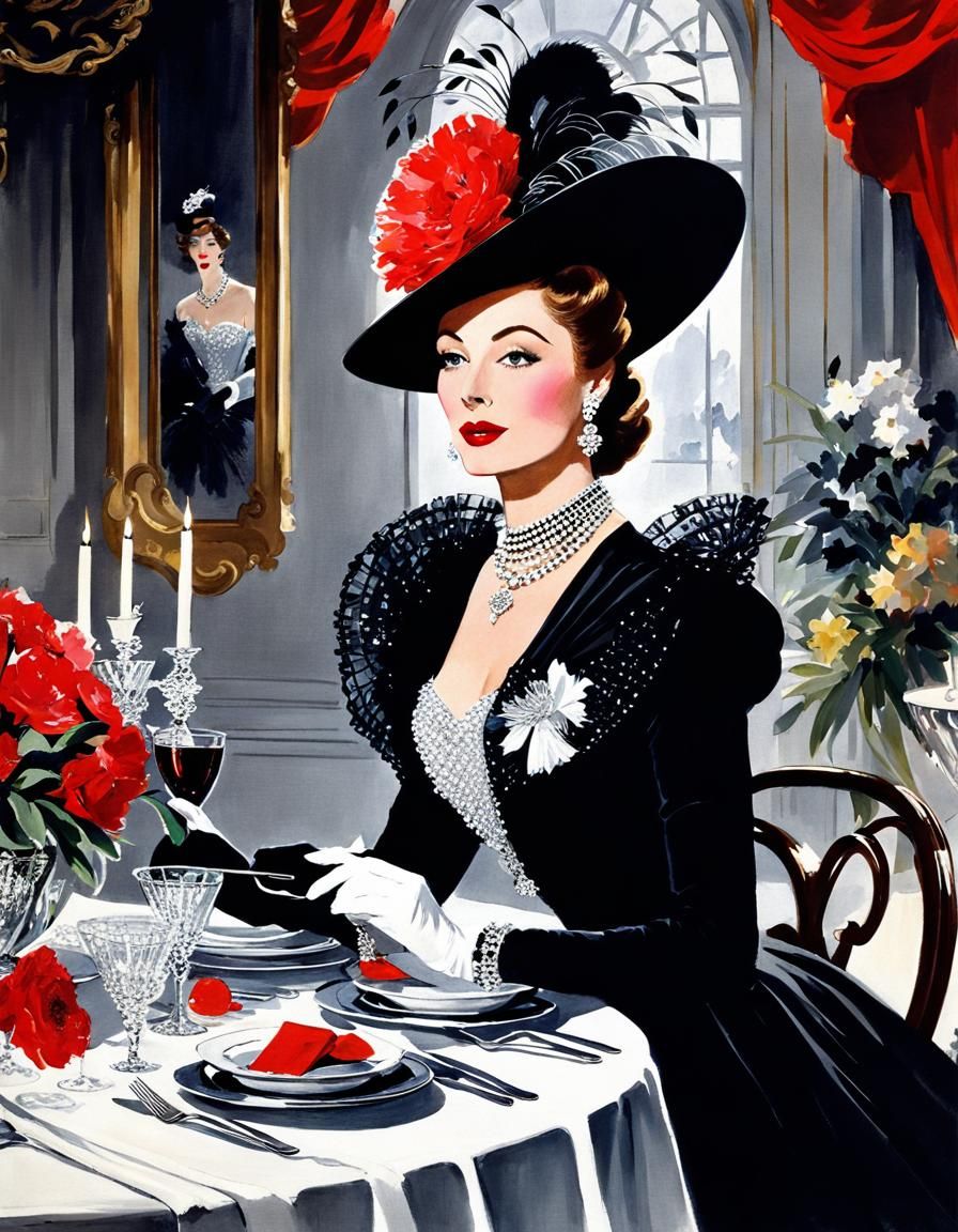 Romantic Valentine's Dinner in Cecil Beaton Fashion