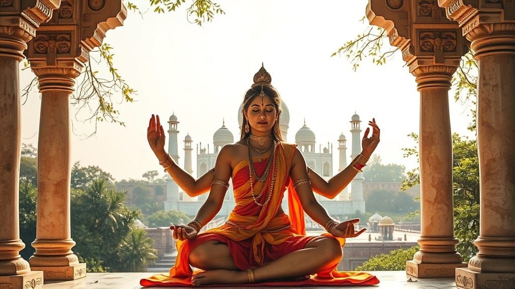Enchanting Yogini in Ancient Splendor