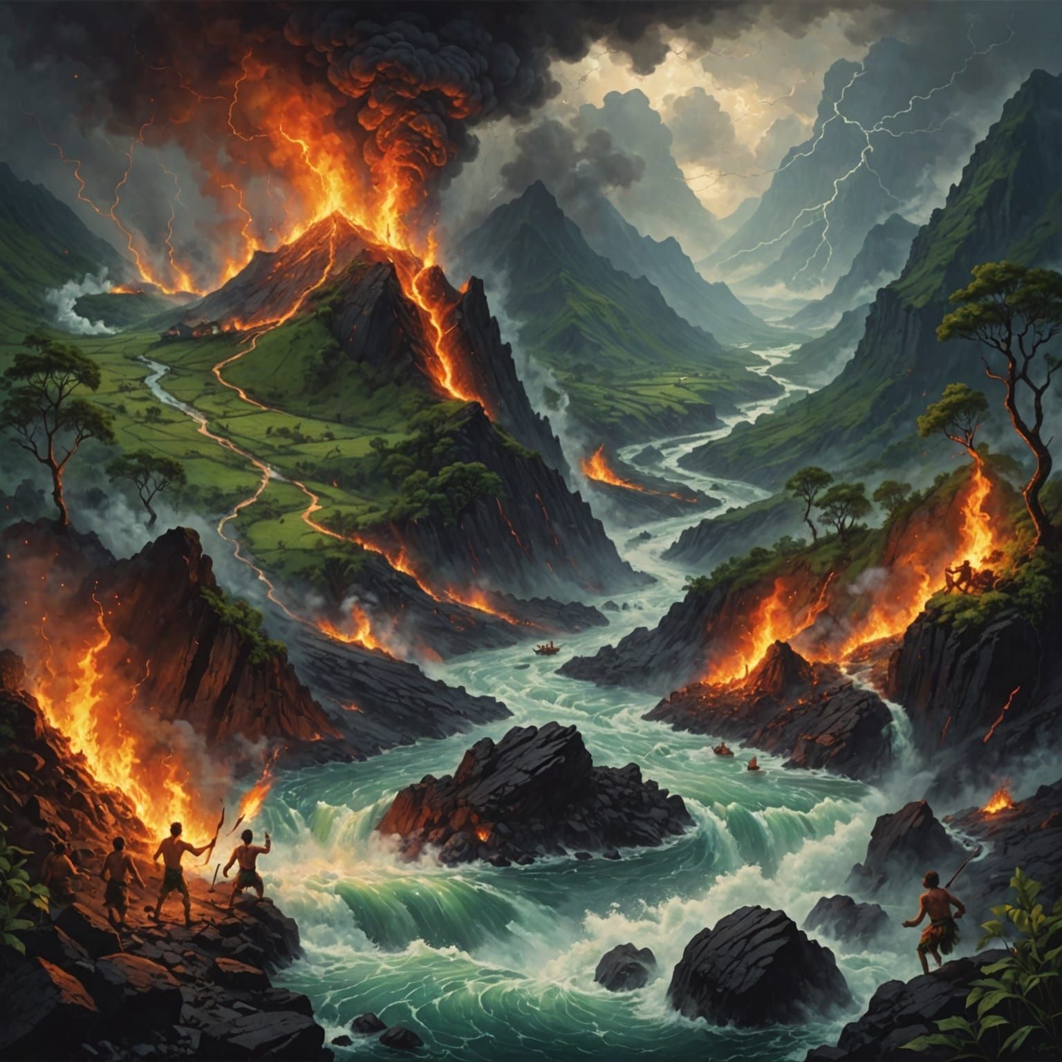 Mermaid Flees Volcanic Eruption Amidst Angry Villagers