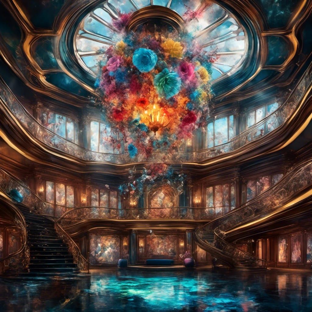 Giant Glass Lantern in Graffiti Art Style