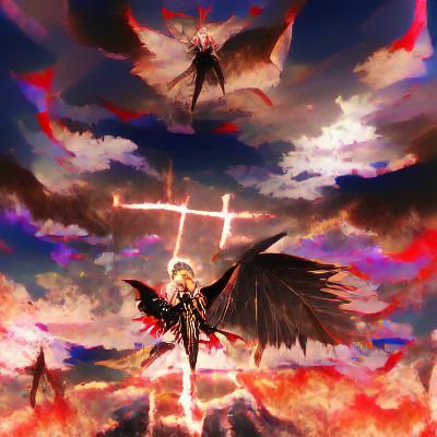 Surreal Lucifer in a Dark Fantasy Hellscape
