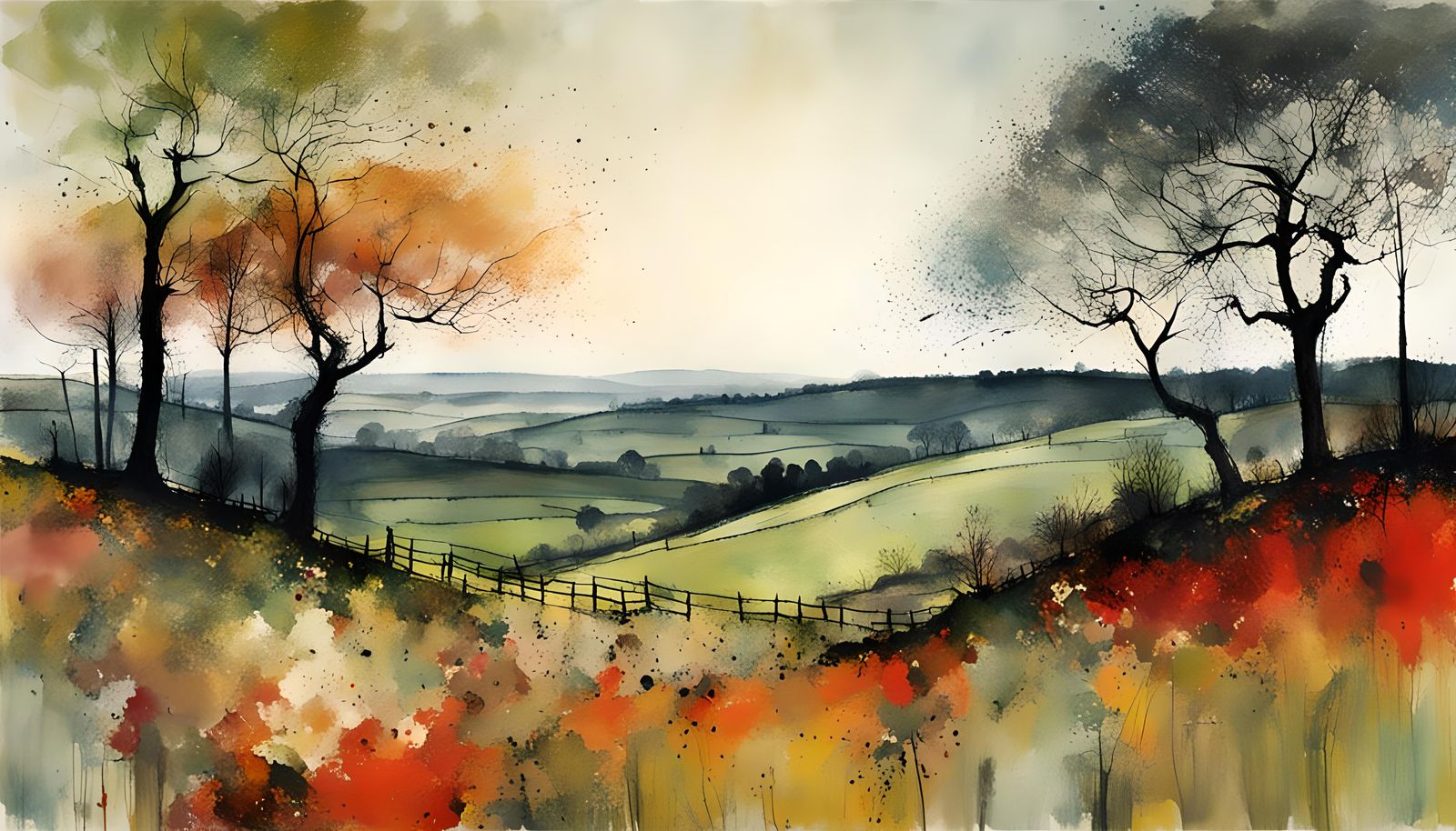 Landscape in 3 colours