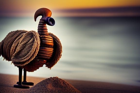 Steampunk Dodo Pirate on the Beach