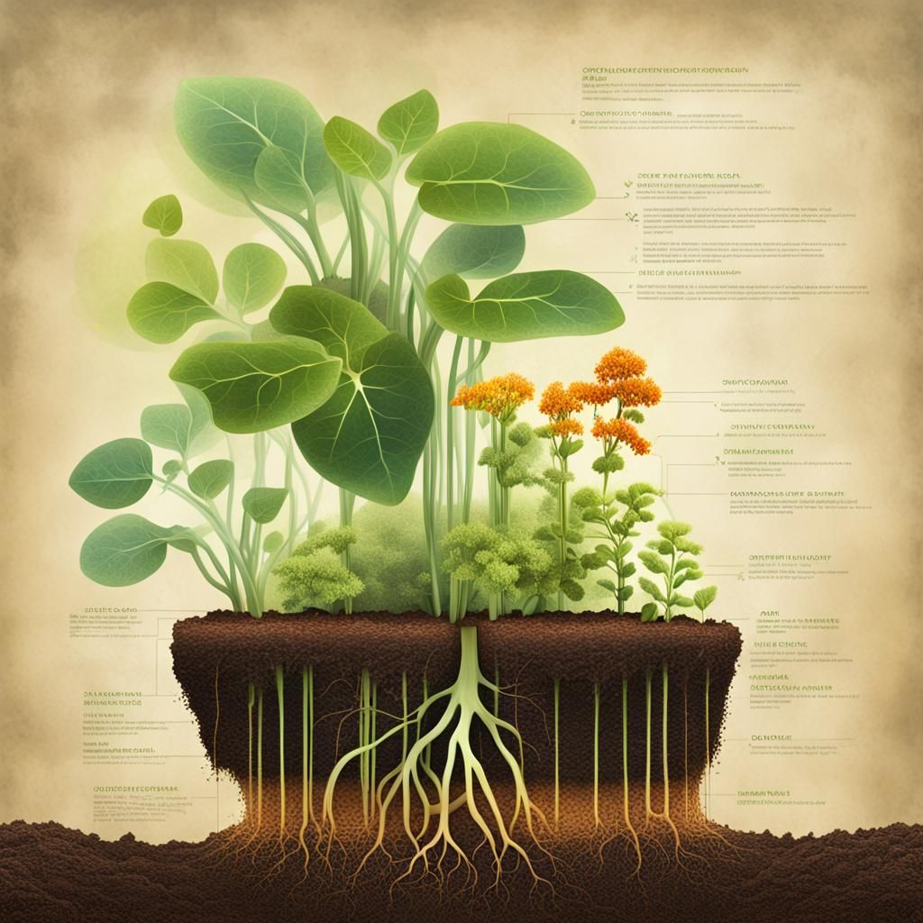 Detailed Botanical Diagram of Plant Growth