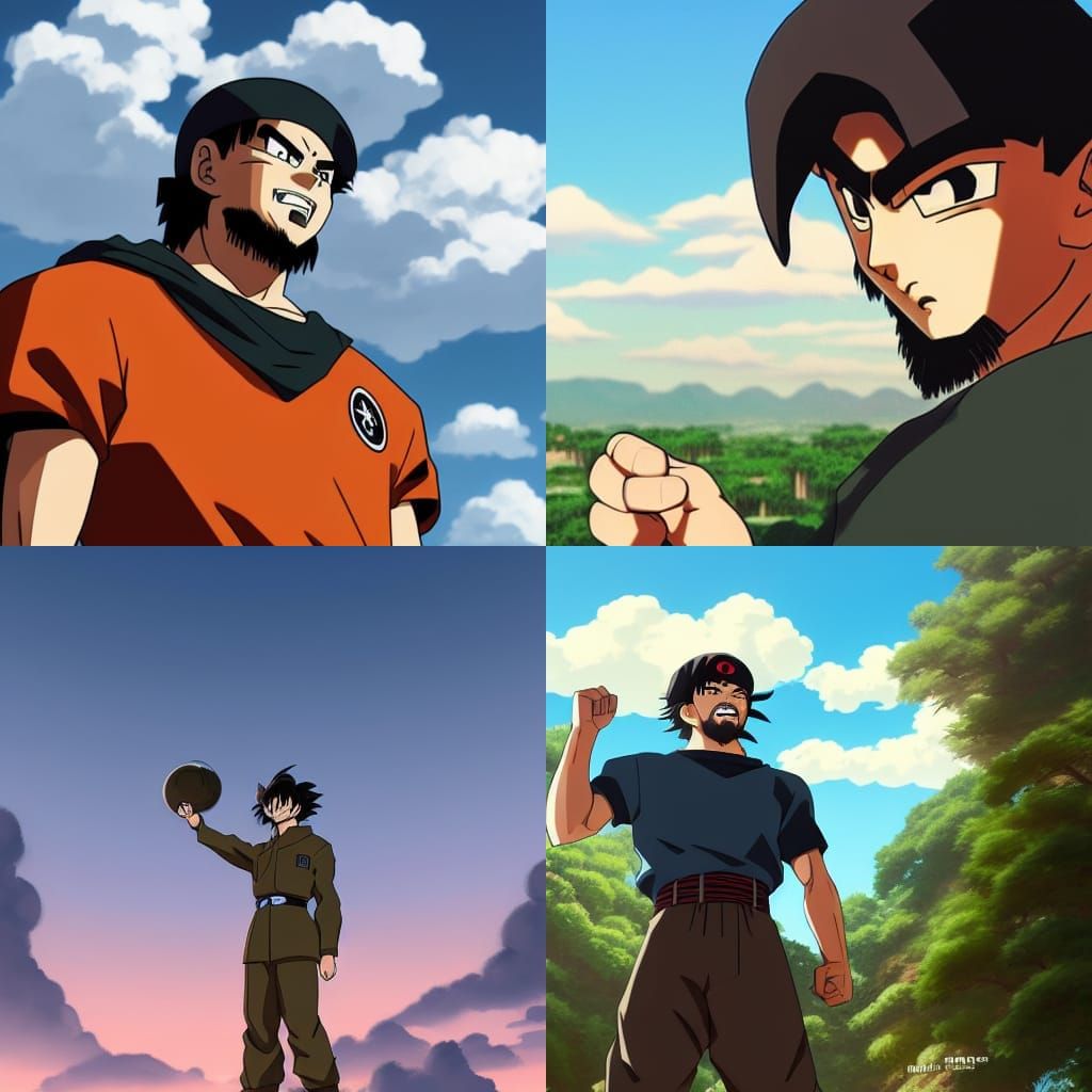 Che Guevara as Dragon Ball Character in Anime Style