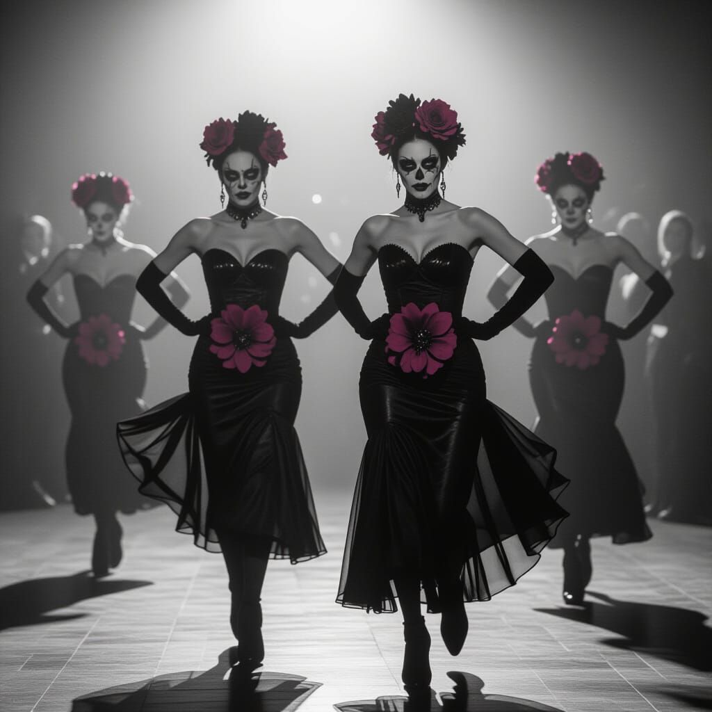 Undead Dancers with Creepy Corsages Cinematic Film Still