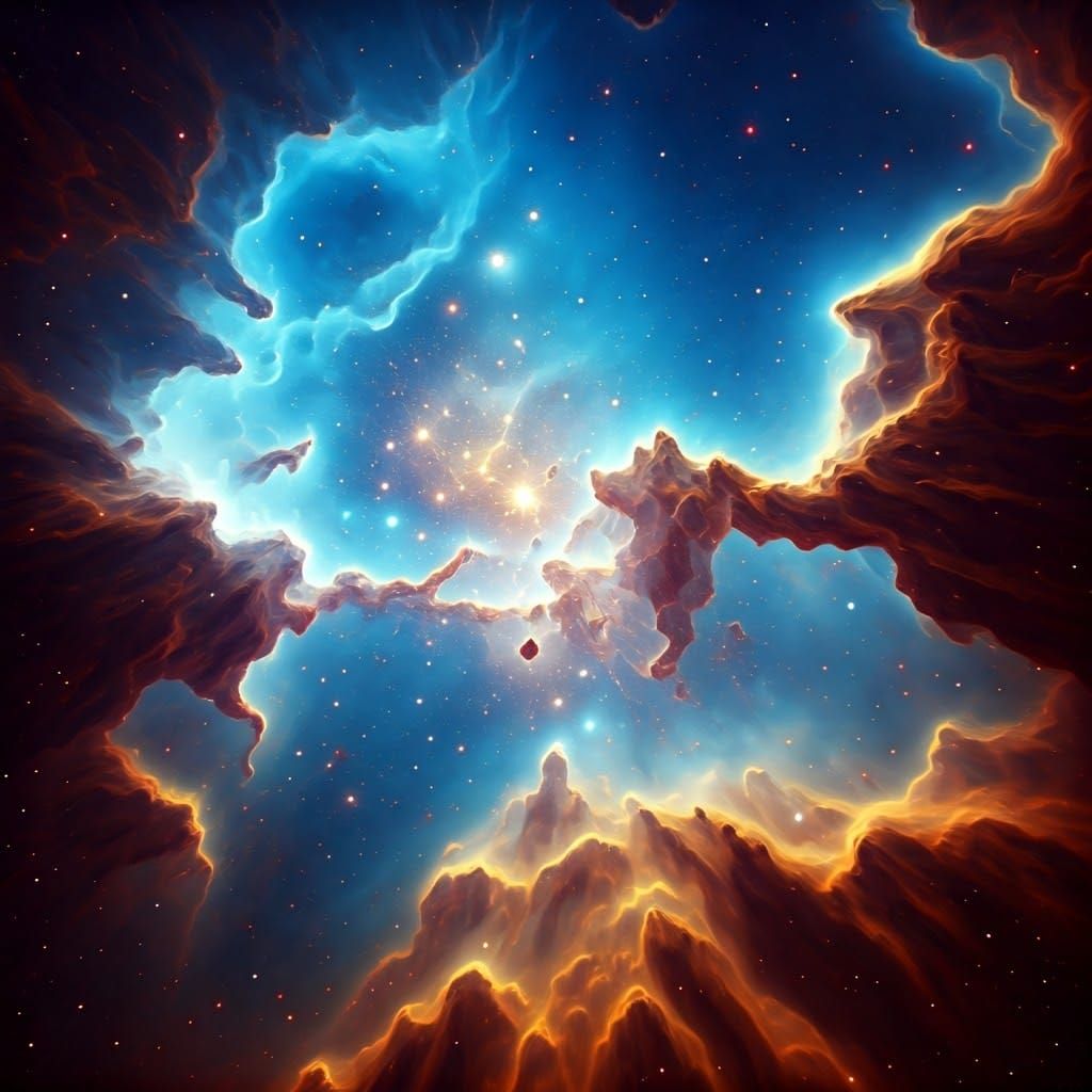 Vibrant Emission Nebula in Photorealistic Style