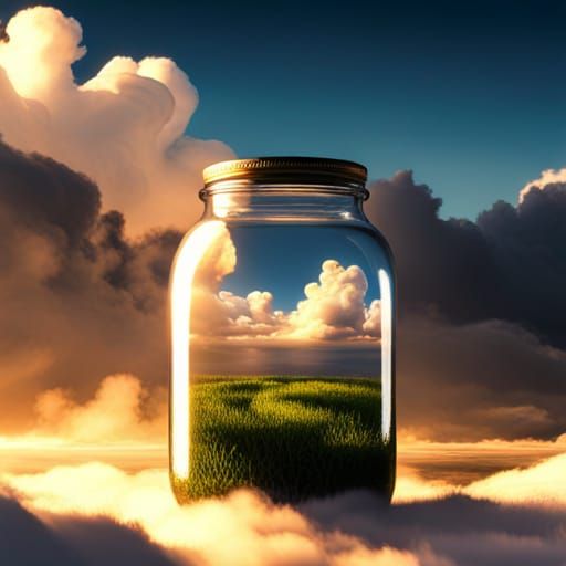 Colorful Clouds Inside a 3D Jar