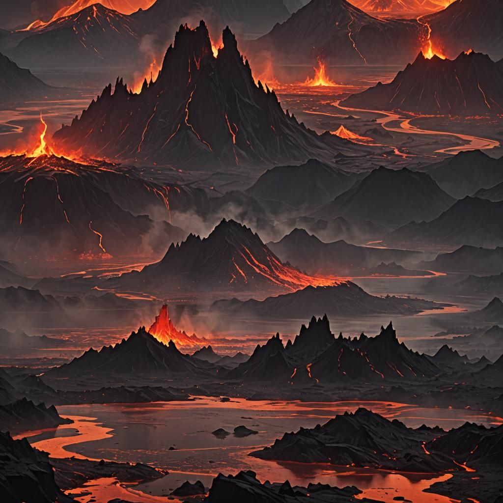 Hellish Island: A Dark Fantasy Landscape