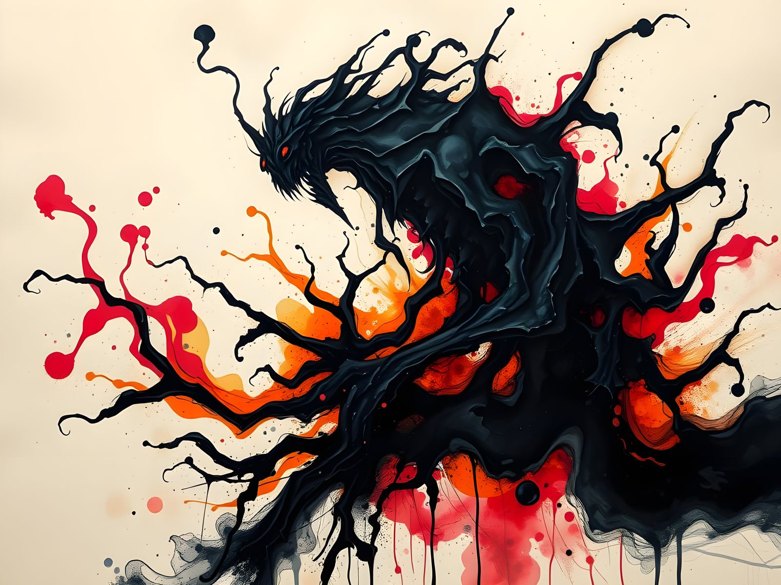 The Babadook in Vibrant Alcohol Ink