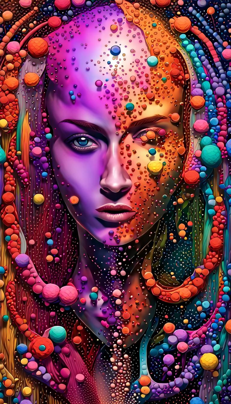 Vivid Abstract 4D Attention-Getter in Psychedelic Style