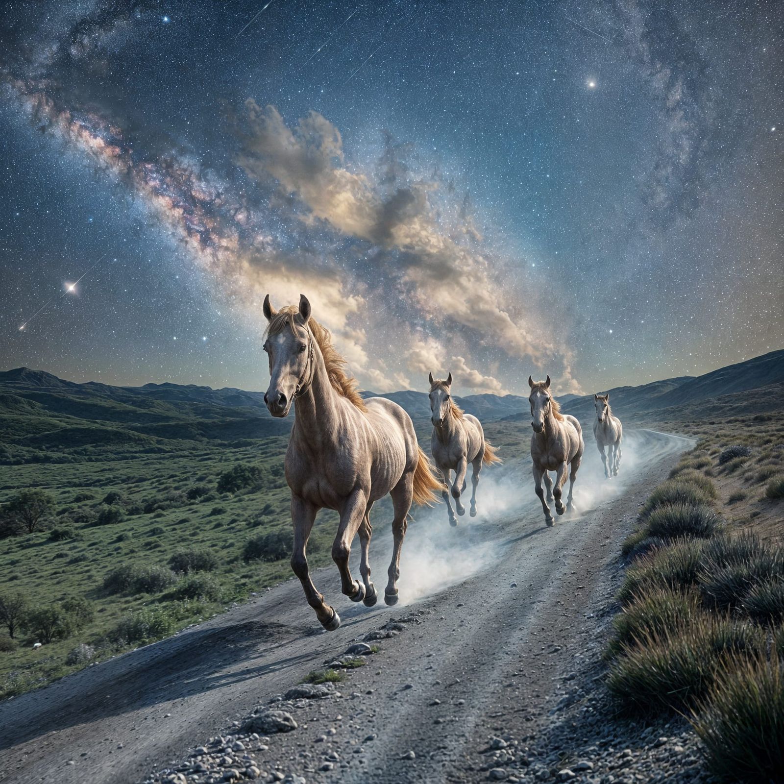 Alien Horses Run Freely in Starry Uncharted Space