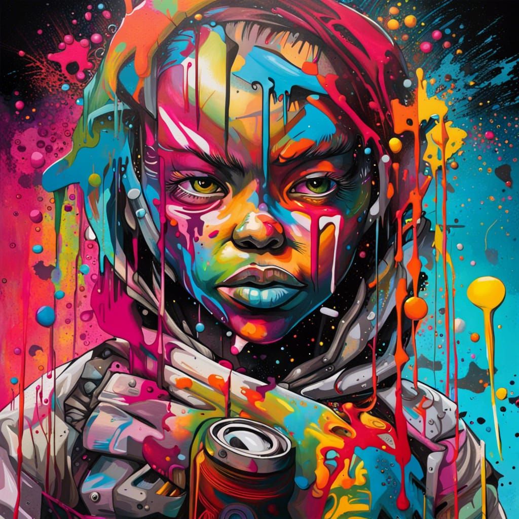Colorful Graffiti Art with Splash Effects