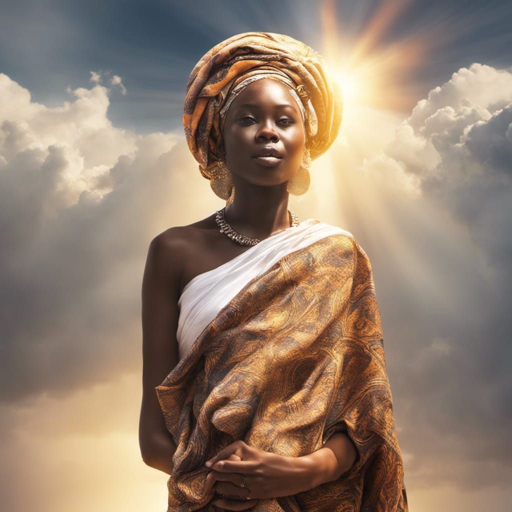Ethereal Portrait of African Woman in Divine Light