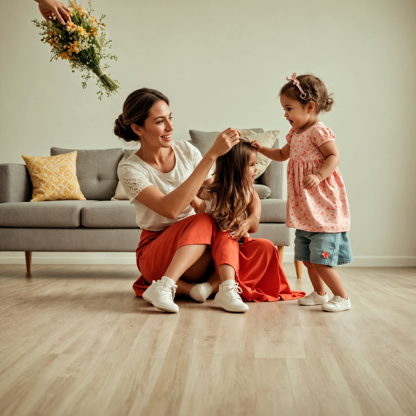 Hyperrealistic Mother and Child in Perfect Composition