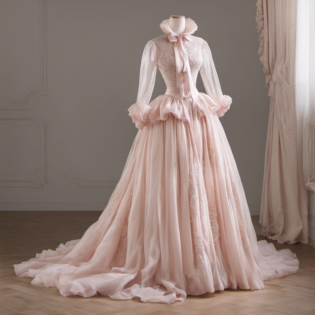 Rococo Dress with Ribbon on Dress Form