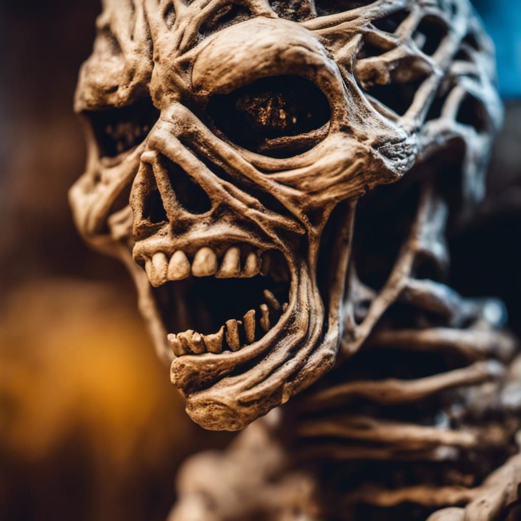 Grotesque Sandy Mummy with Missing Jaw