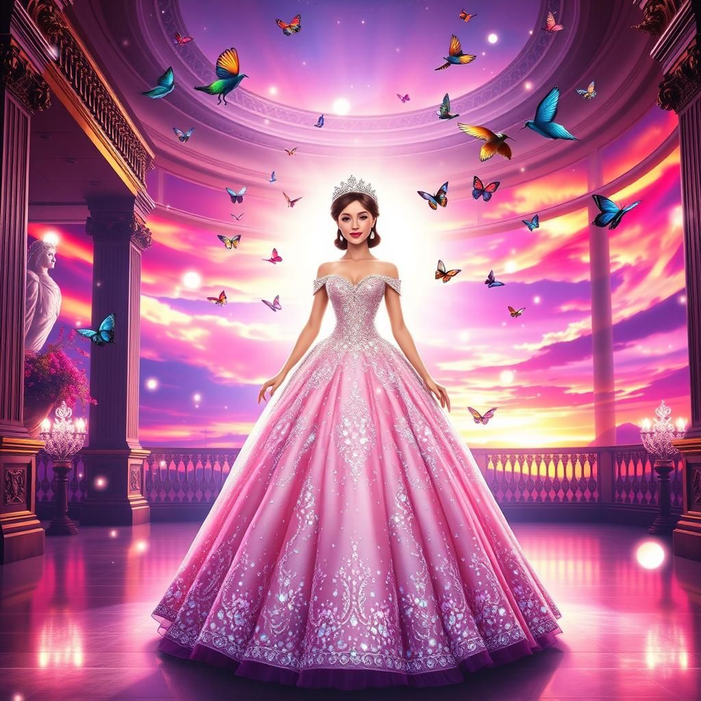 Disney Princess in Gown with Rhinestones