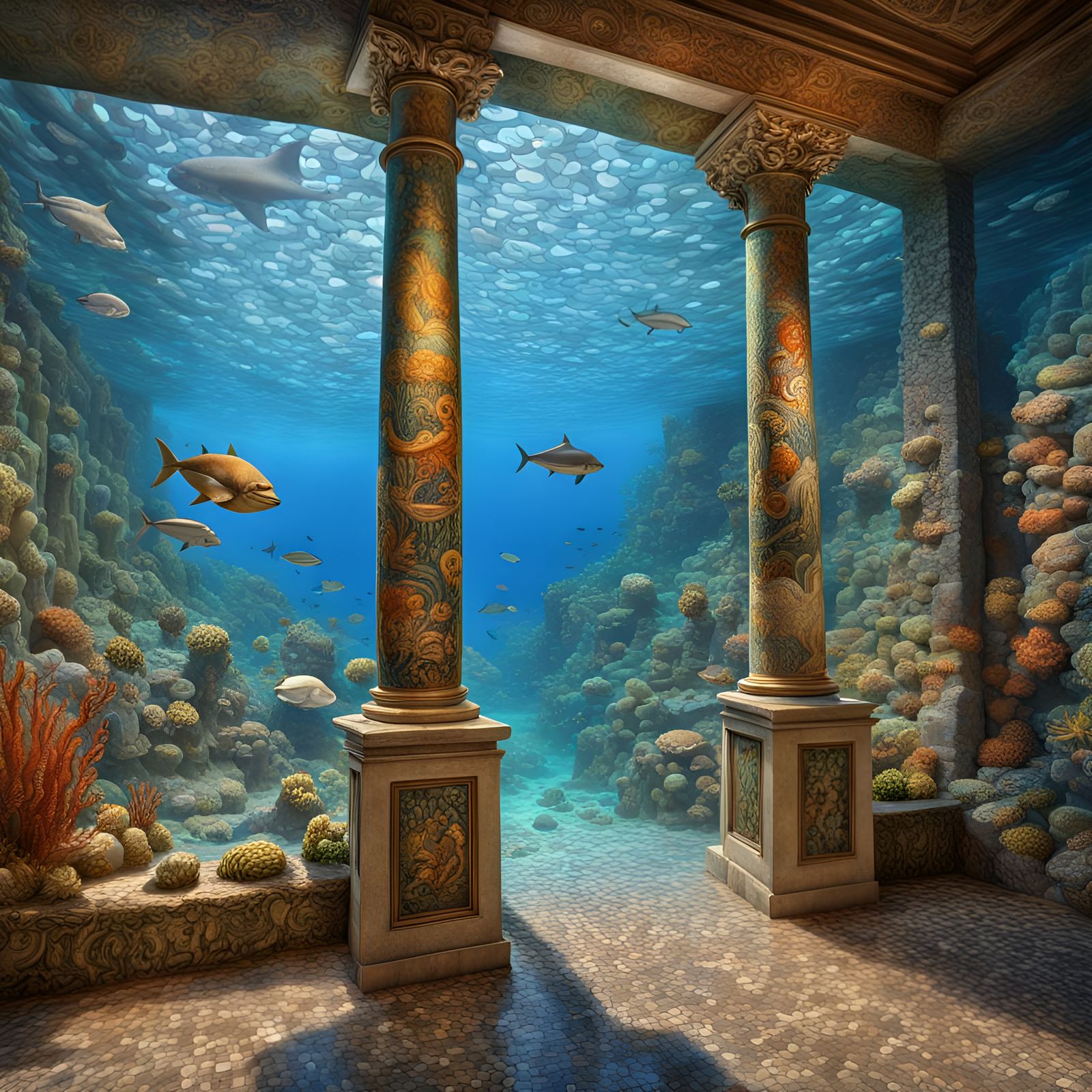 "Marine Mosaic Marvels: The Sunken Villa"