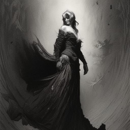 Cruella in Dark Gothic Horror Style