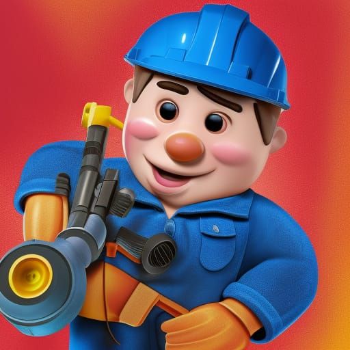 Hyperrealistic Bob the Builder with Sniper Rifle