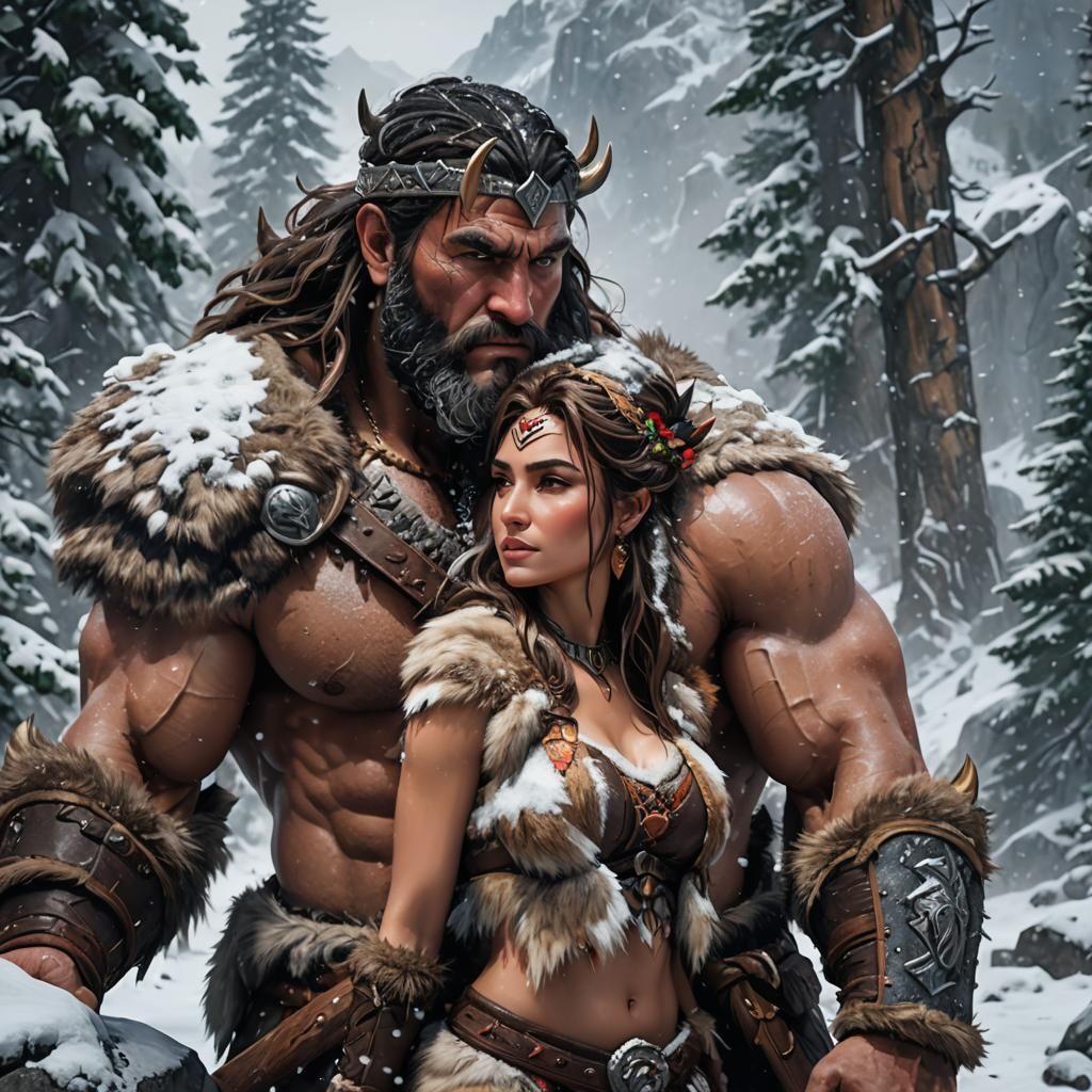 Barbarians Seek Warmth in Snowy Mountainside