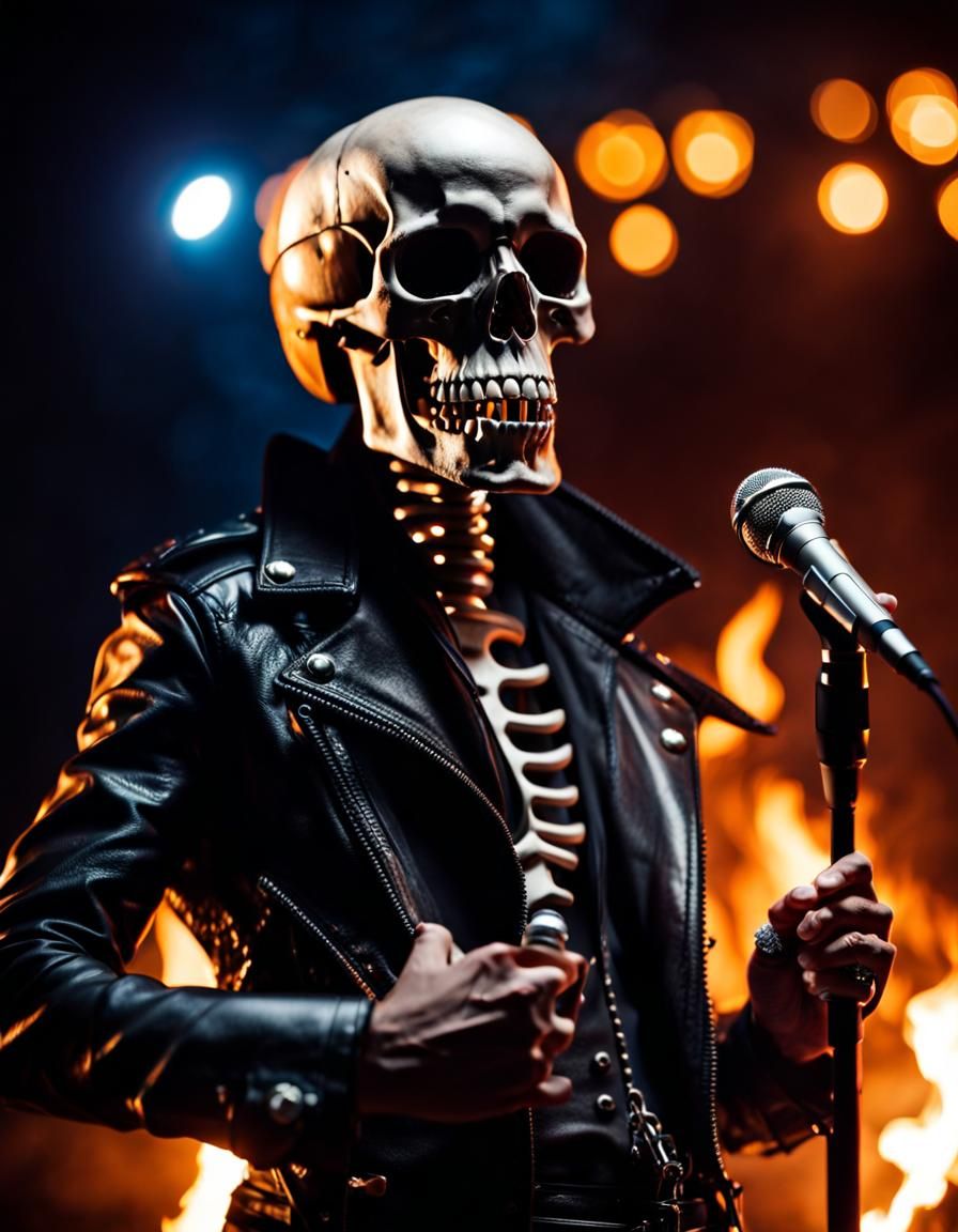Skeleton rock singer
